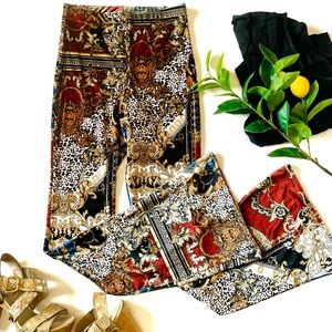 Urban Outfitters Printed Velvet Bell Bottoms